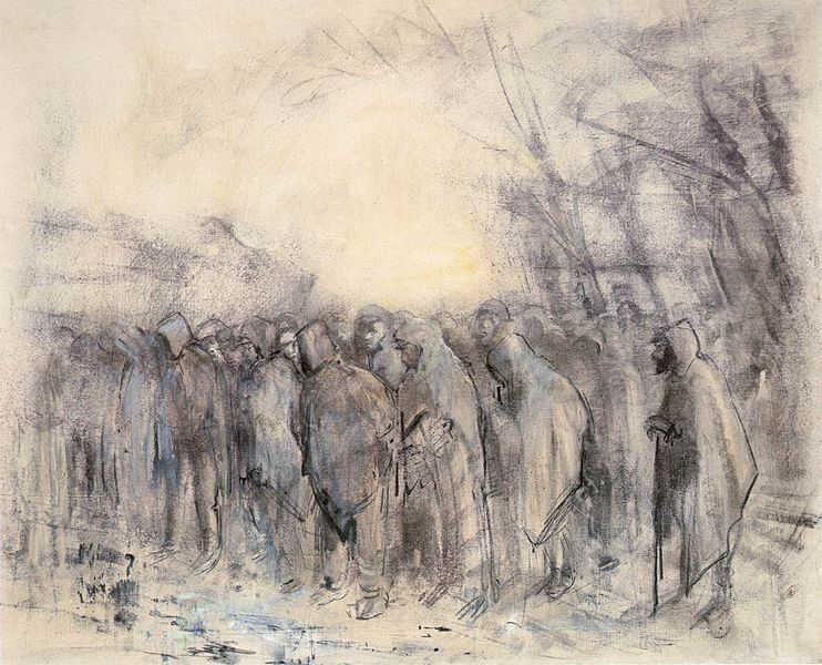 Prisoners Marching Off (1918) - Laszlo Mednyanszky Tablo
