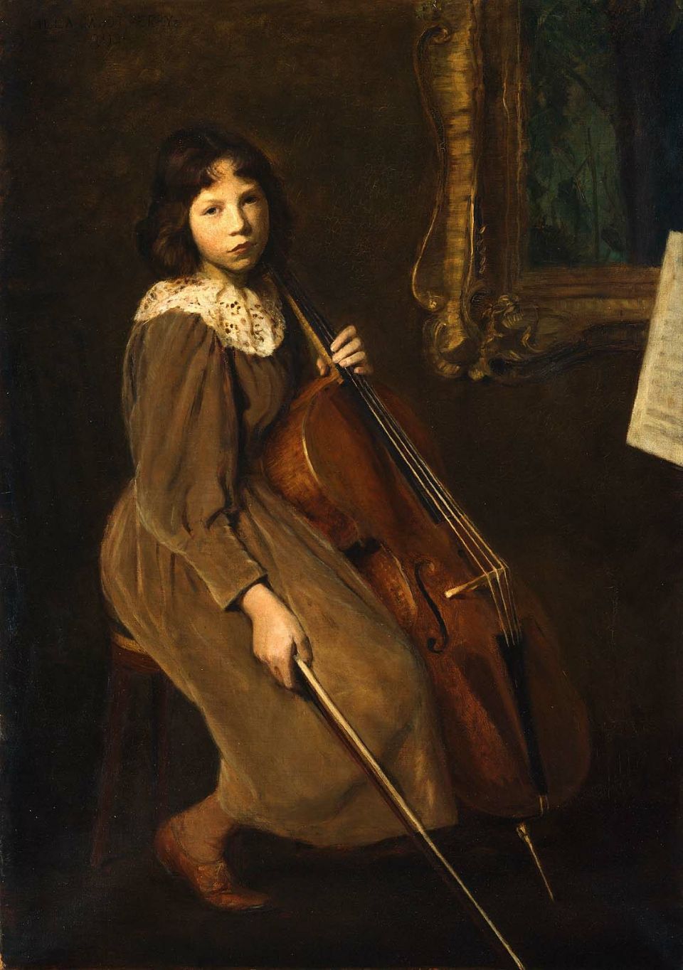 A Young Violoncellist (1892) - Lilla Cabot Perry Tablo