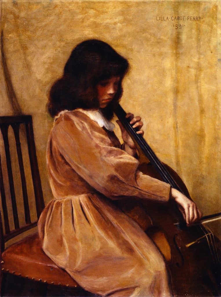 Girl Playing a Cello (1891) - Lilla Cabot Perry Tablo