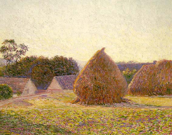 Haystacks, Giverny (1896) - Lilla Cabot Perry Tablo