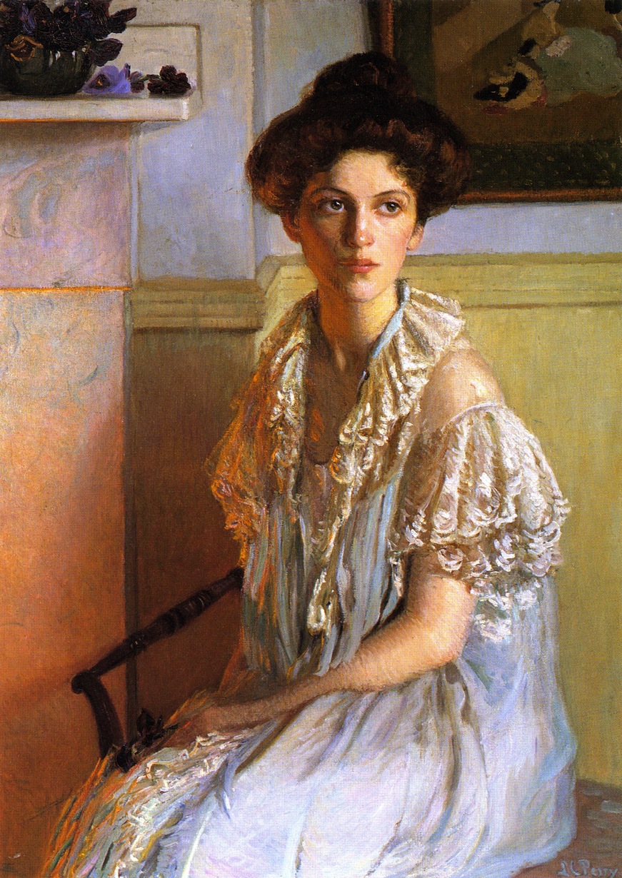 Lady with a Bowl of Violets (1910) - Lilla Cabot Perry Tablo