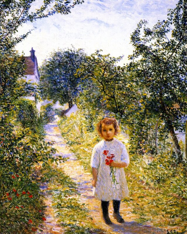Little Girl n a Lane, Giverny (1907) - Lilla Cabot Perry Tablo