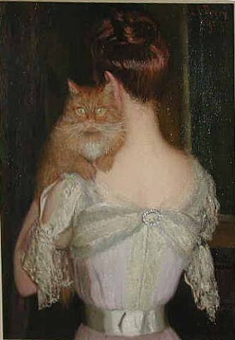 Woman with a Cat (1901) - Lilla Cabot Perry Tablo