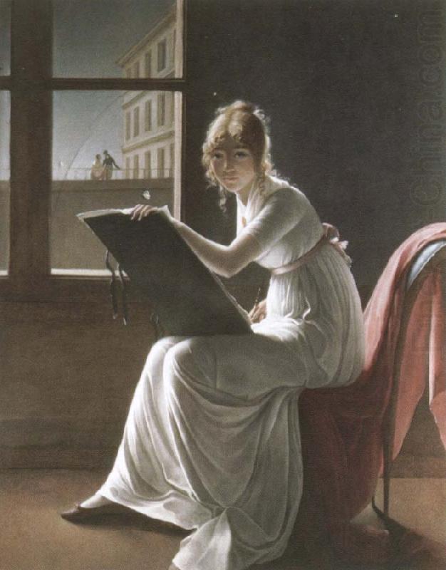 Portrait of mademoiselle Charlotte du Val d'Ognes - Marie Bracquemond Tablo