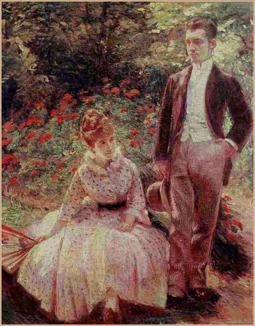 The Artist’s Son and Sister in the Garden at Sevres (1890) - Marie Bracquemond Tablo