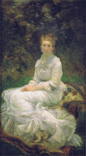 The Lady in white - Marie Bracquemond Tablo