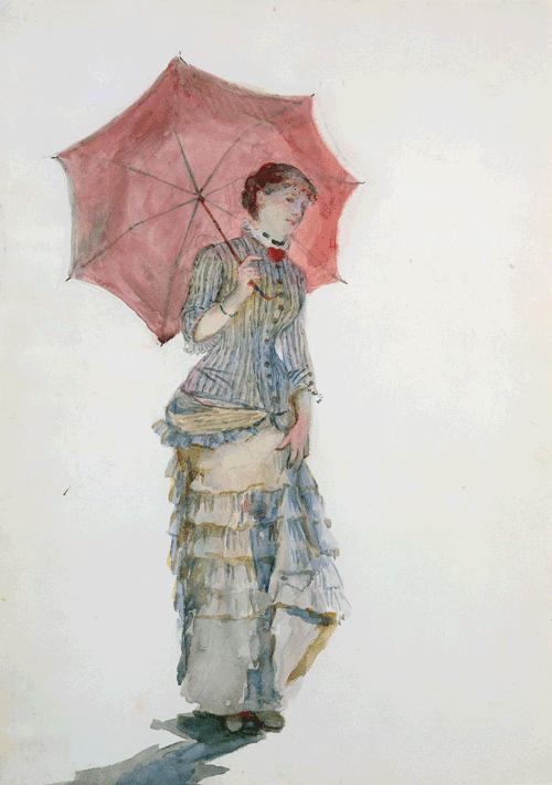 Woman with an Umbrella (1880) - Marie Bracquemond Tablo