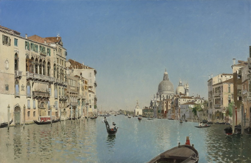 A Gondola on the Grand Canal - Martín Rico y Ortega Tablo