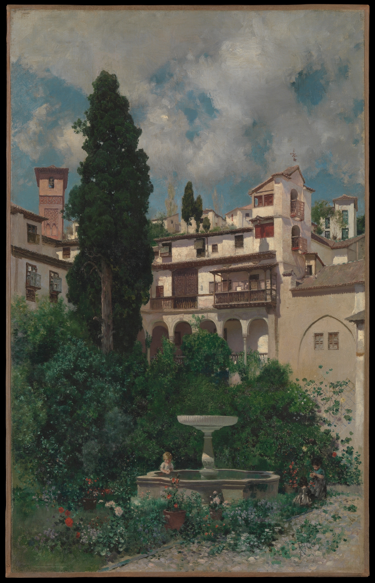 A Spanish Garden - Martín Rico y Ortega Tablo