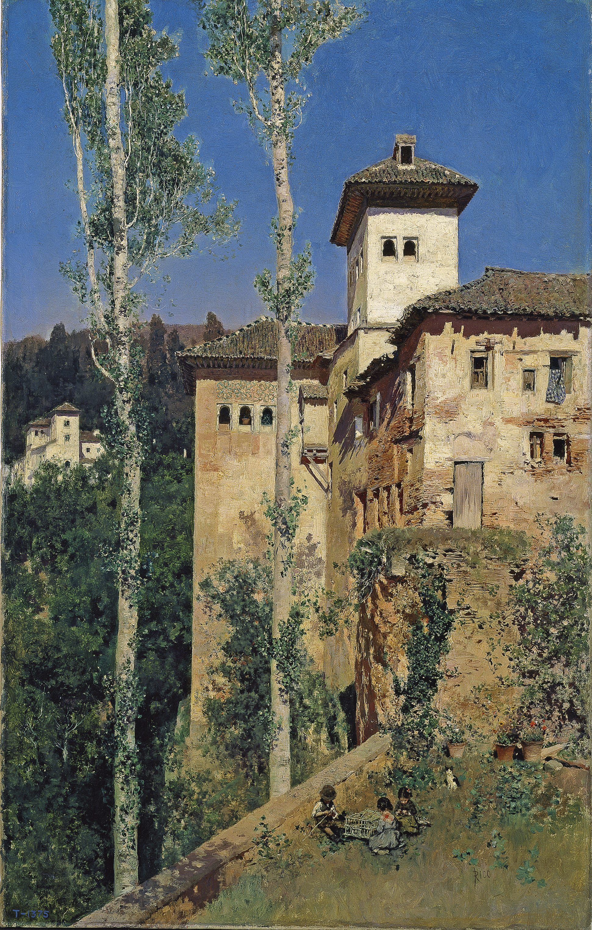 The Tower of the Ladies in the Alhambra in Granada (1871) - Martín Rico y Ortega Tablo