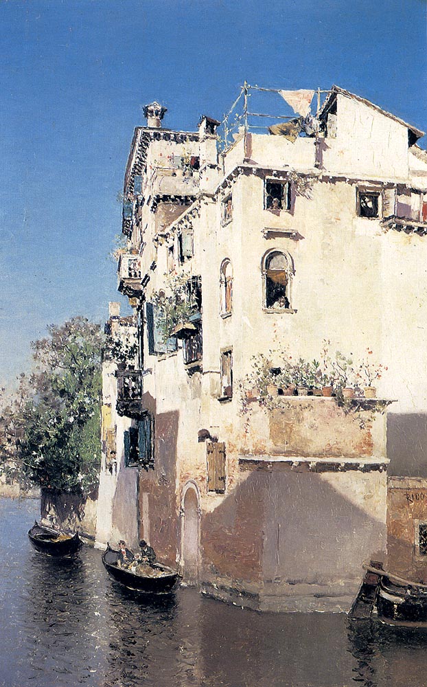 Venetian Canal Scene - Martín Rico y Ortega Tablo