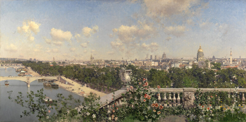 View Of Paris From The Trocadero (1883) - Martín Rico y Ortega Tablo