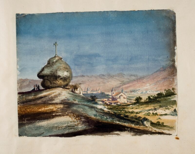 View of El Escorial from the Cross of the Gallows (1858) - Martín Rico y Ortega Tablo