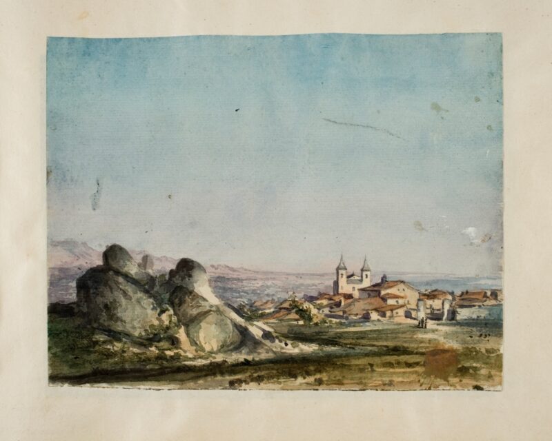 View of El Escorial with the Church of San Bernabé (1858) - Martín Rico y Ortega Tablo