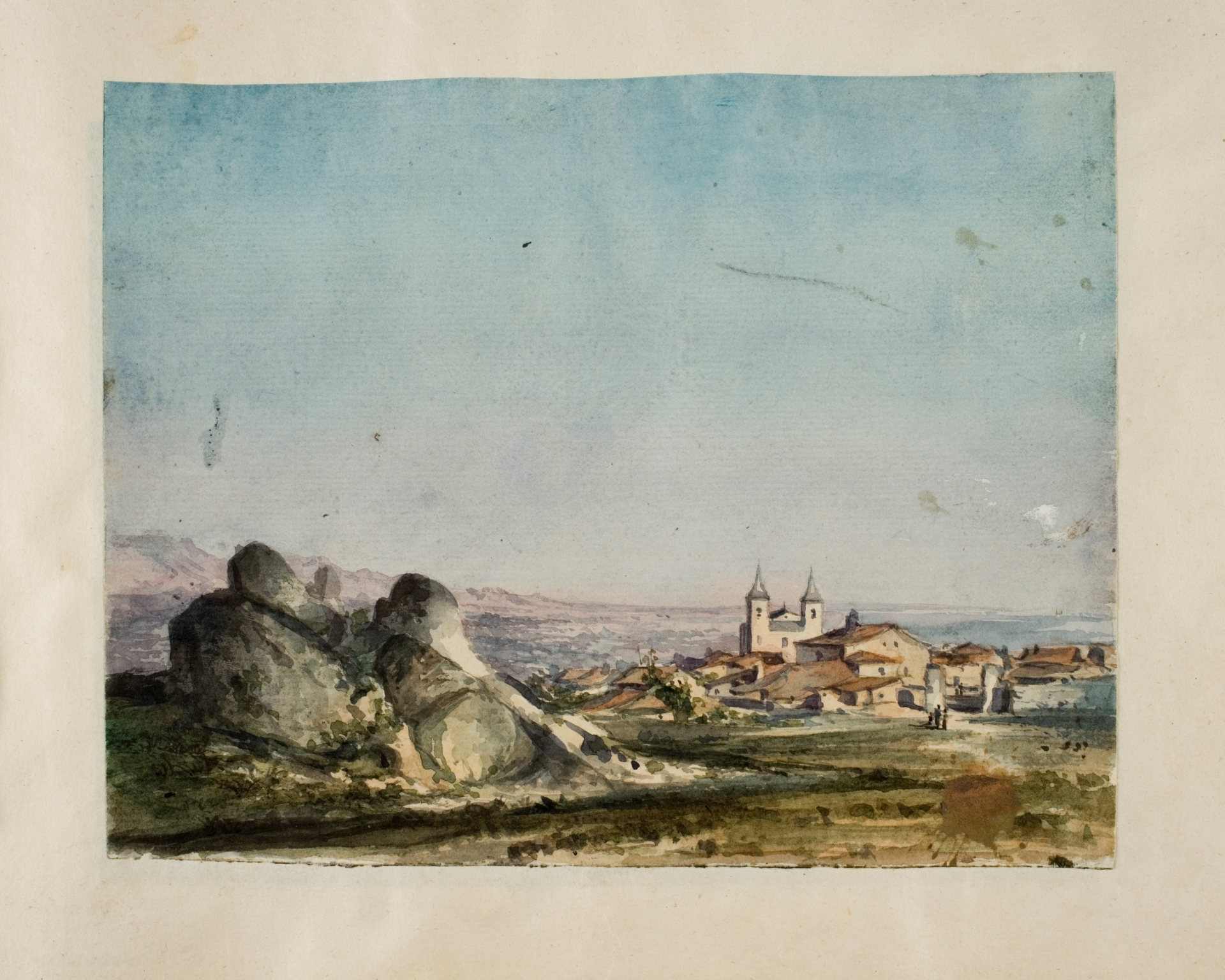 View of El Escorial with the Church of San Bernabé (1858) - Martín Rico y Ortega Tablo