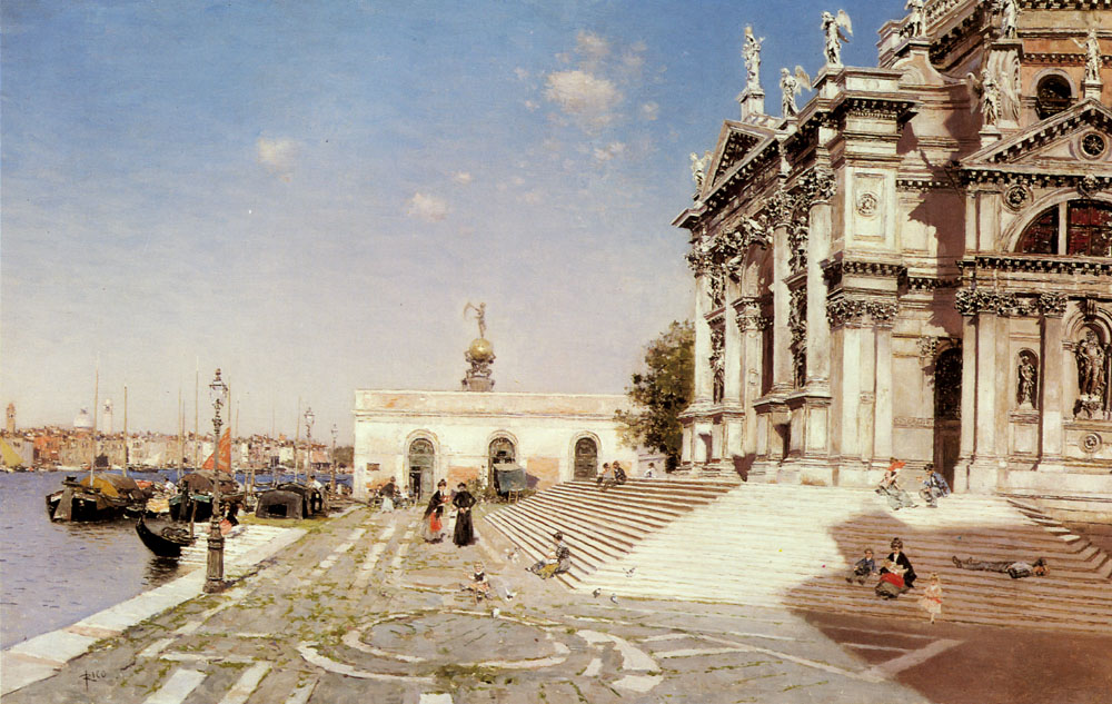 View of Santa Maria Della Salute Venice - Martín Rico y Ortega Tablo