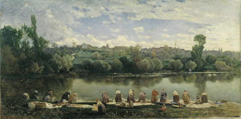 Washerwomen of La Varenne, France (1865) - Martín Rico y Ortega Tablo