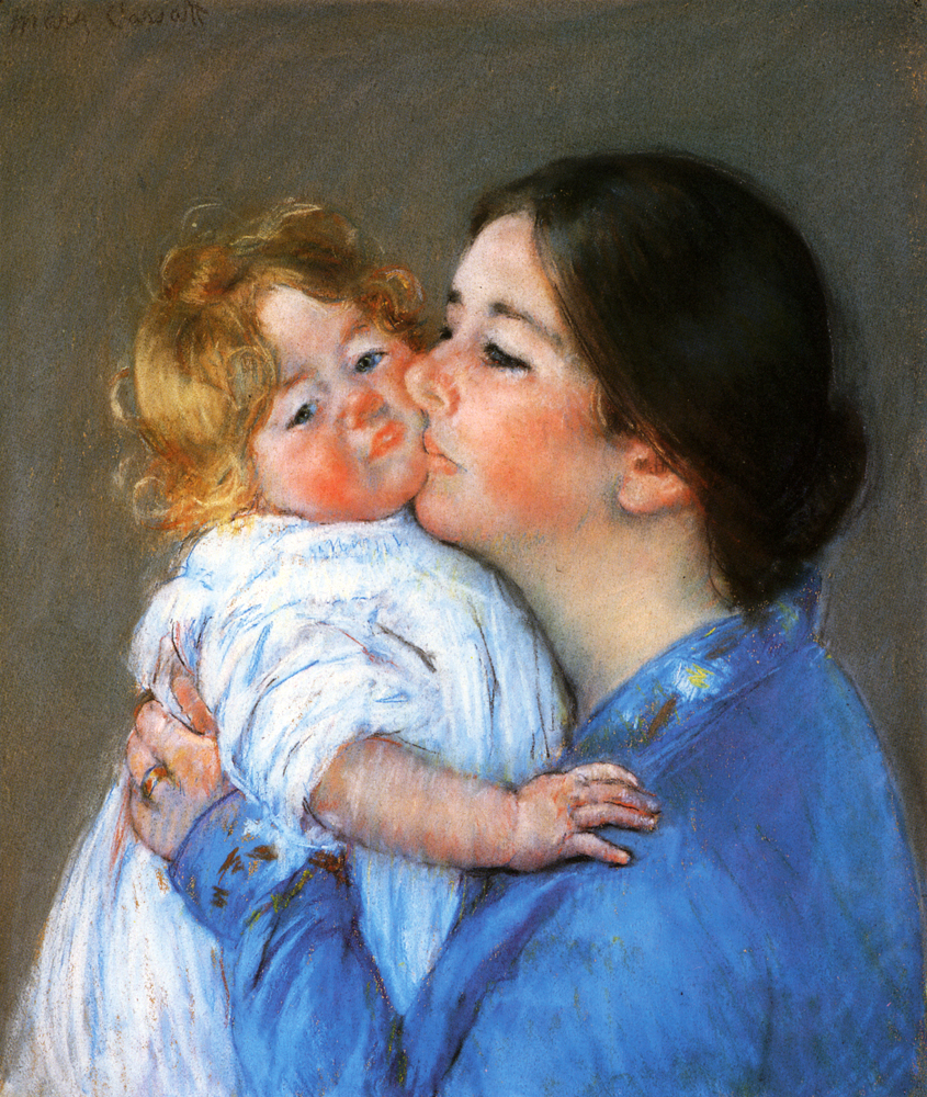 A Kiss For Baby Anne (1897) - Mary Cassatt Tablo