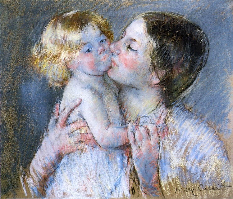 A Kiss for Baby Anne (no. 3) (1897) - Mary Cassatt Tablo