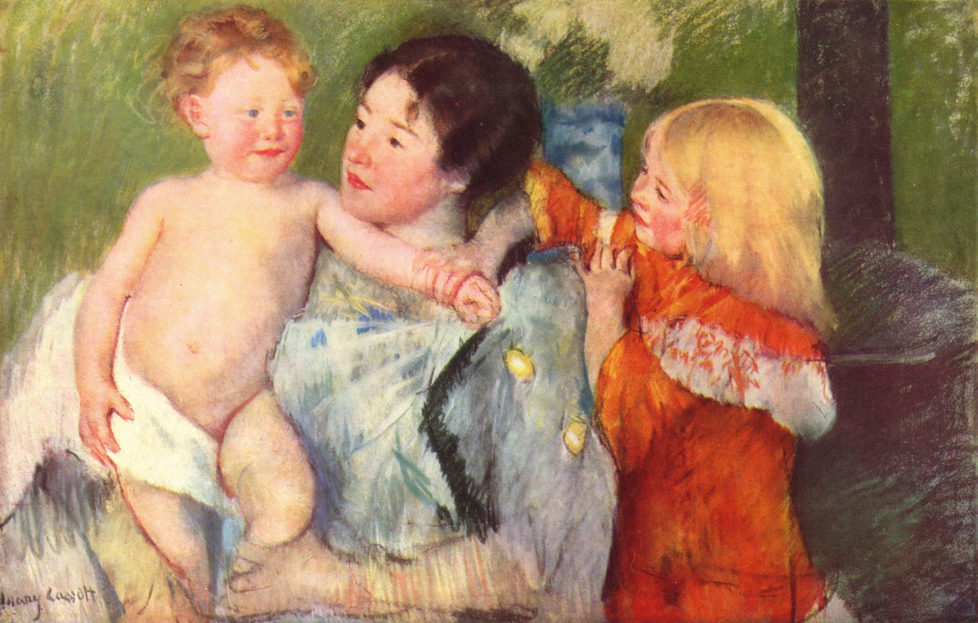 After the bath (1901) - Mary Cassatt Tablo