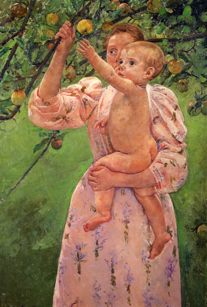 Baby Reaching For An Apple (1893) - Mary Cassatt Tablo