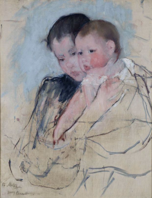 Baby on Mother’s Arm (1891) - Mary Cassatt Tablo