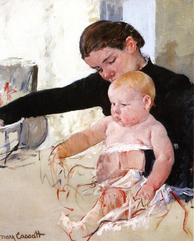 Bathing the Young Heir (1891) - Mary Cassatt Tablo