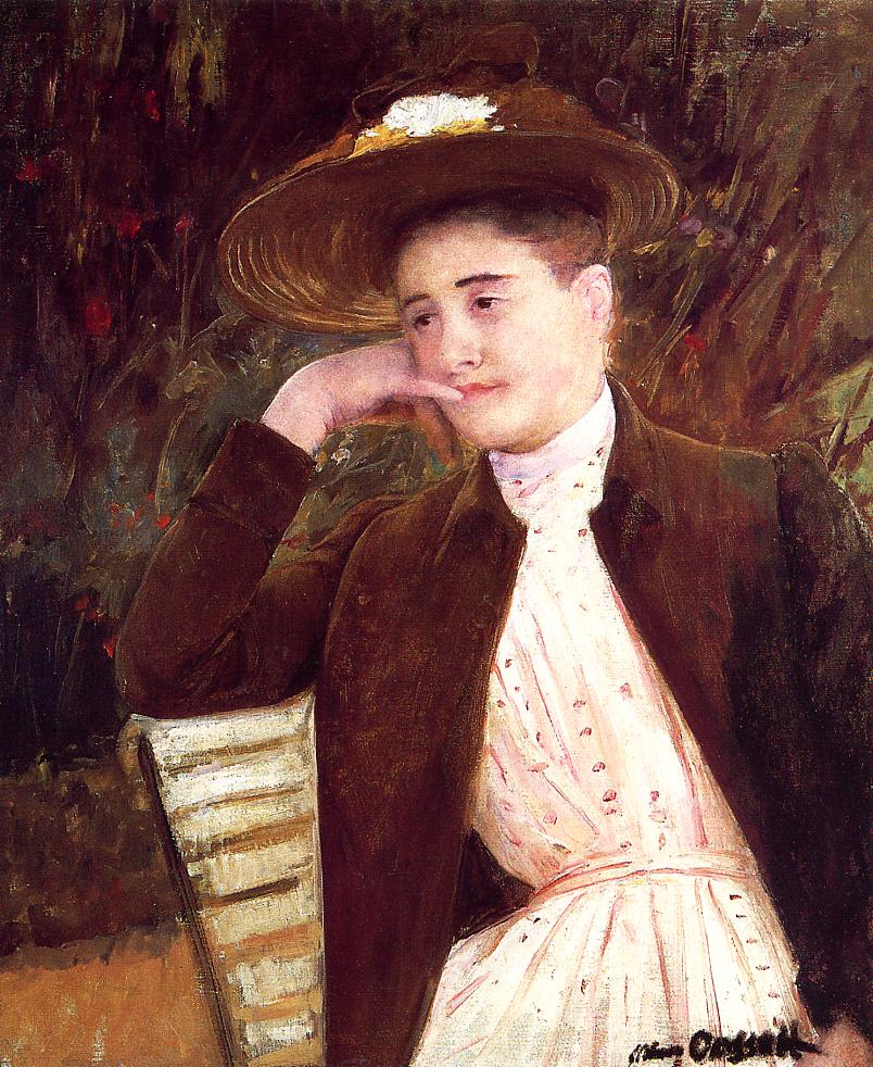 Celeste in a Brown Hat (1891) - Mary Cassatt Tablo