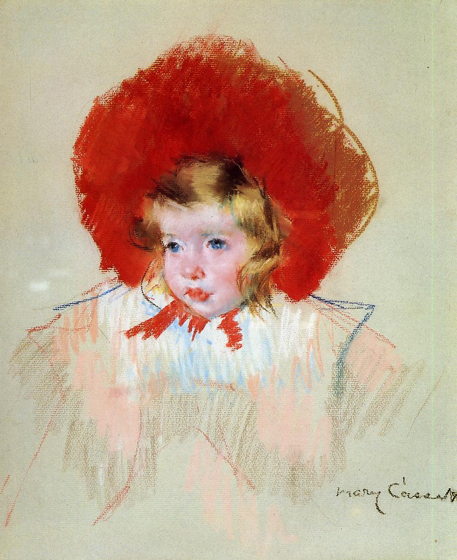 Child with Red Hat (1908) - Mary Cassatt Tablo