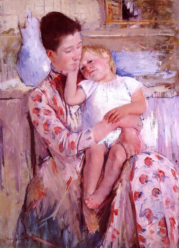 Emmie and Her Child (1889) - Mary Cassatt Tablo