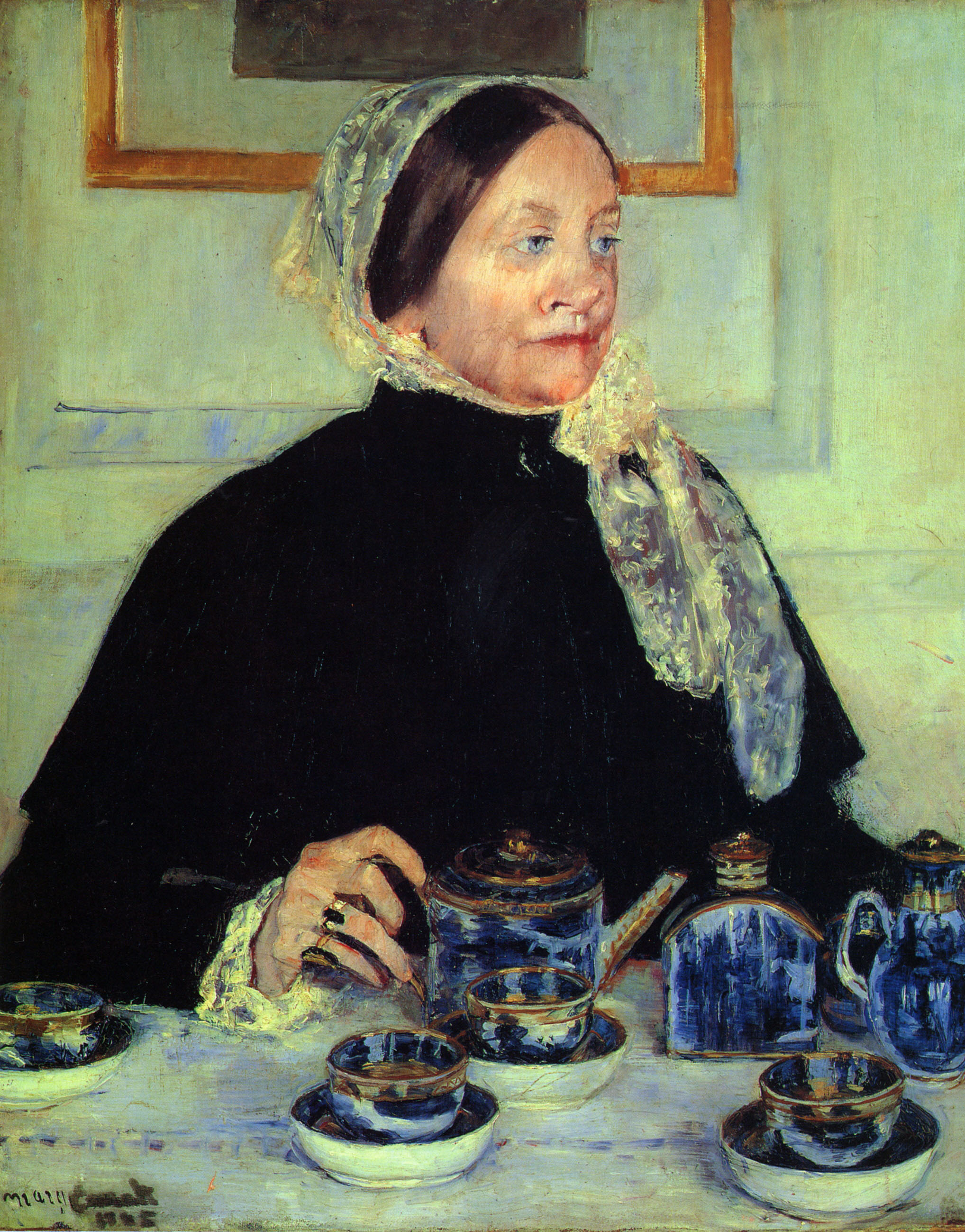 Lady at the Tea Table (1885) - Mary Cassatt Tablo