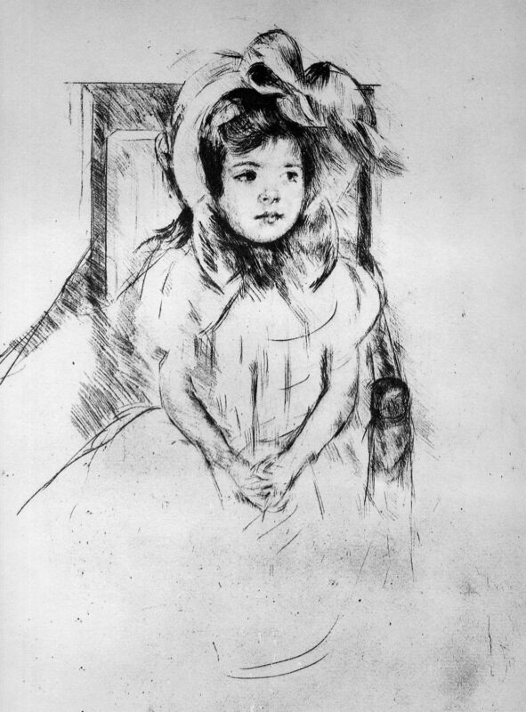Little girl with cap Sun - Mary Cassatt Tablo