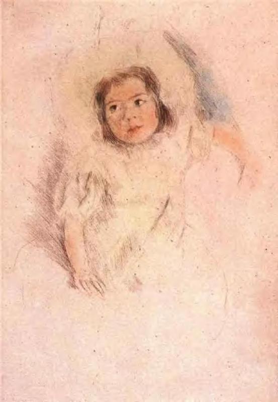 Margot Wearing a Bonnet (1903) - Mary Cassatt Tablo