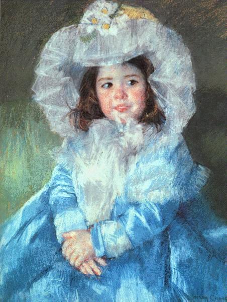 Margot in Blue (1902) - Mary Cassatt Tablo