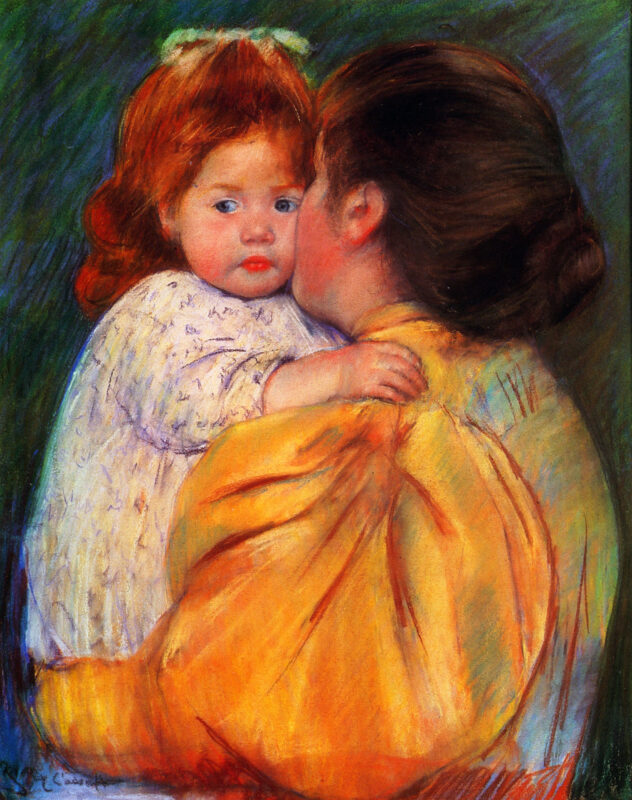 Maternal Kiss (1896) - Mary Cassatt Tablo