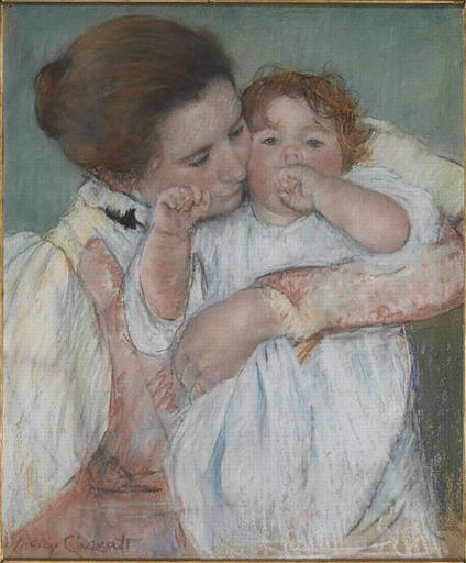 Maternity (1897) - Mary Cassatt Tablo