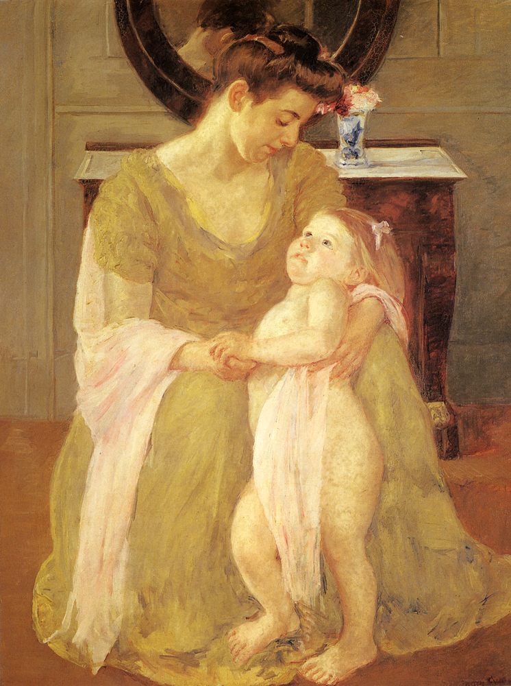 Mother And Child (1908) - Mary Cassatt Tablo