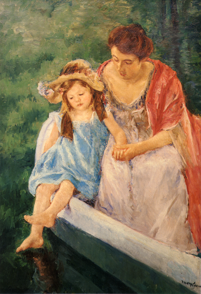 Mother And Child In A Boat (1909) - Mary Cassatt Tablo