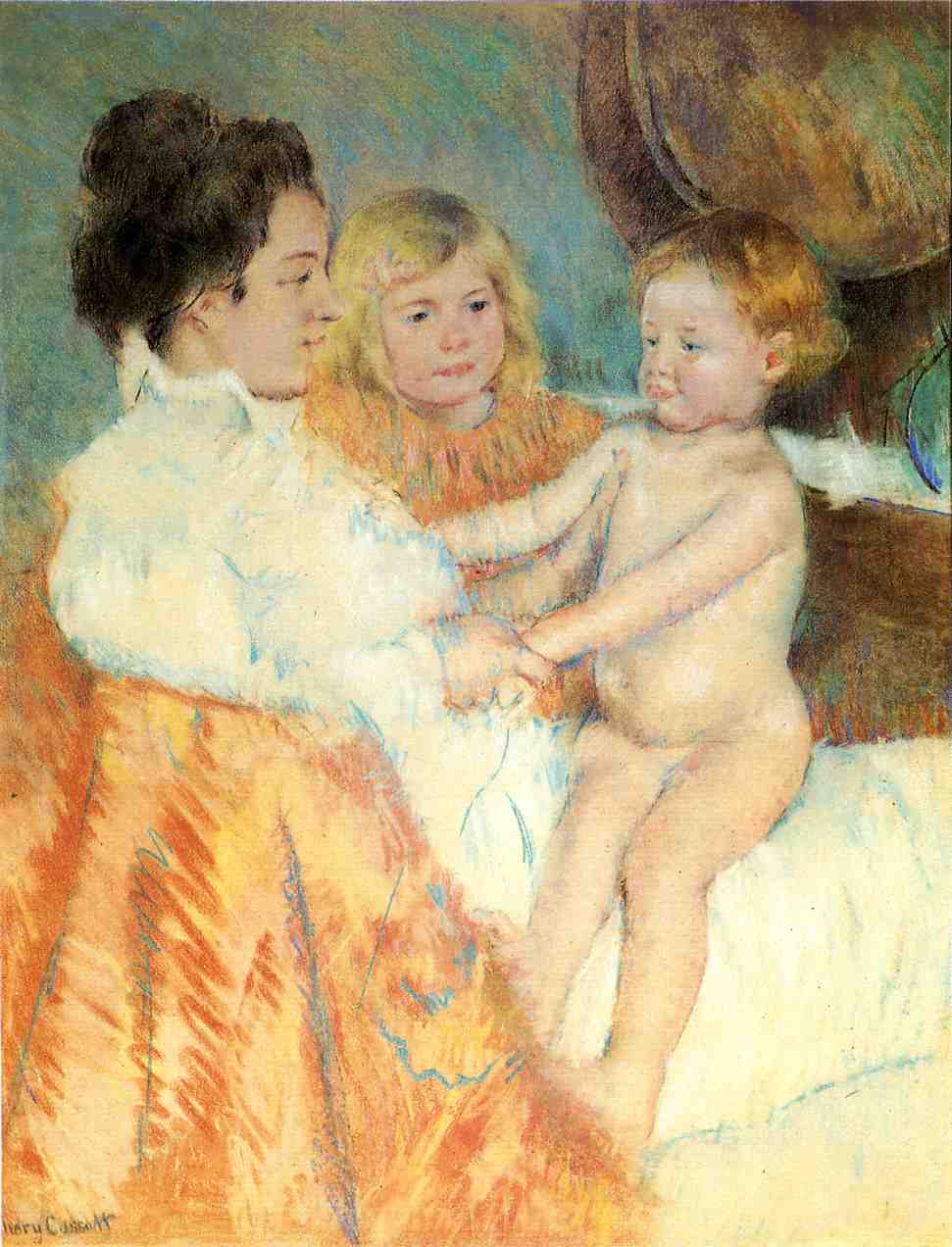 Mother Sara and the Baby (1902) - Mary Cassatt Tablo