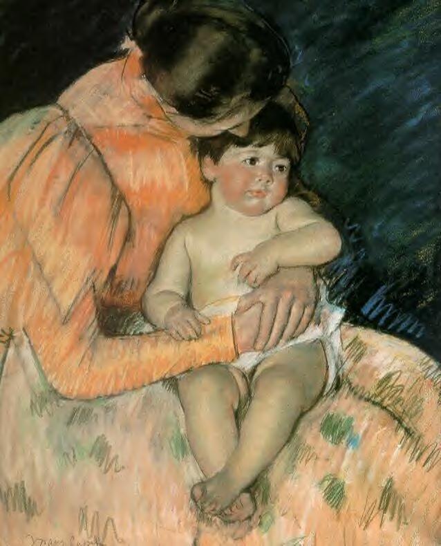Mother and Child (1890) - Mary Cassatt Tablo