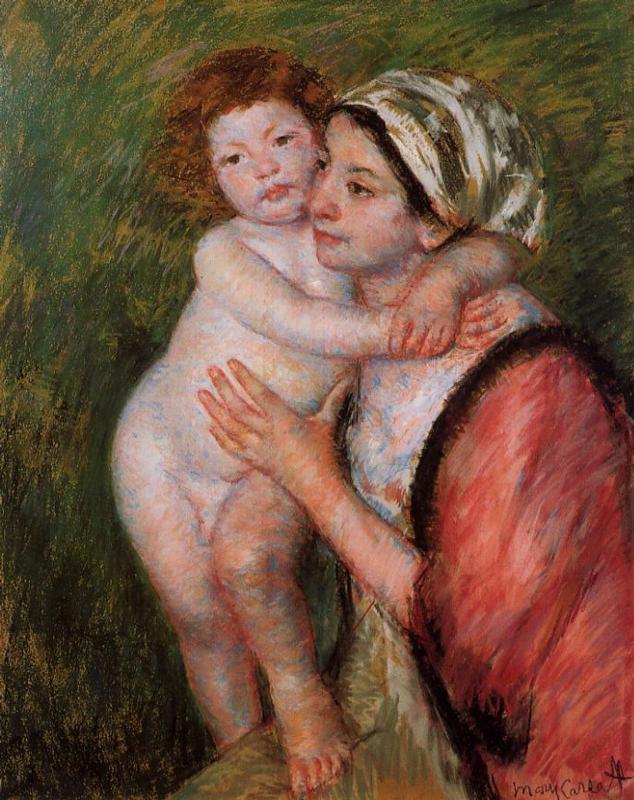 Mother and Child (1914) - Mary Cassatt Tablo
