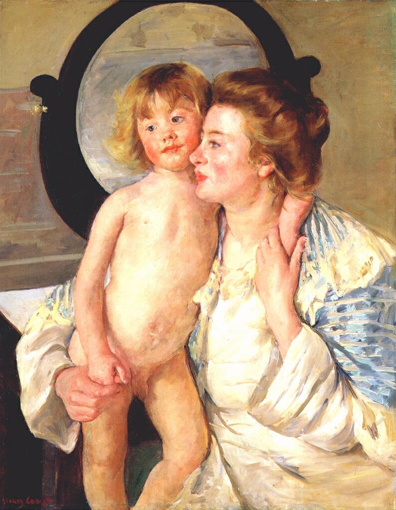 Mother and child (1898) - Mary Cassatt Tablo