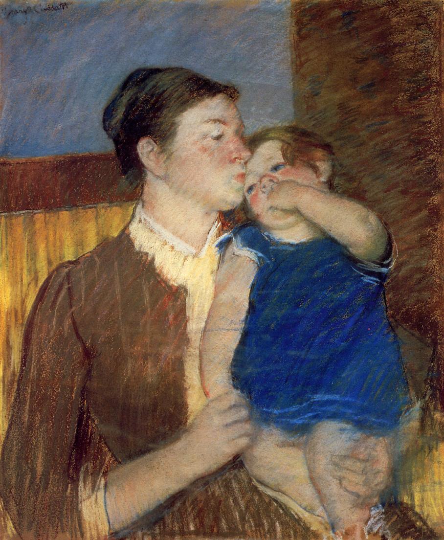 Mother s Goodnight Kiss (1888) - Mary Cassatt Tablo