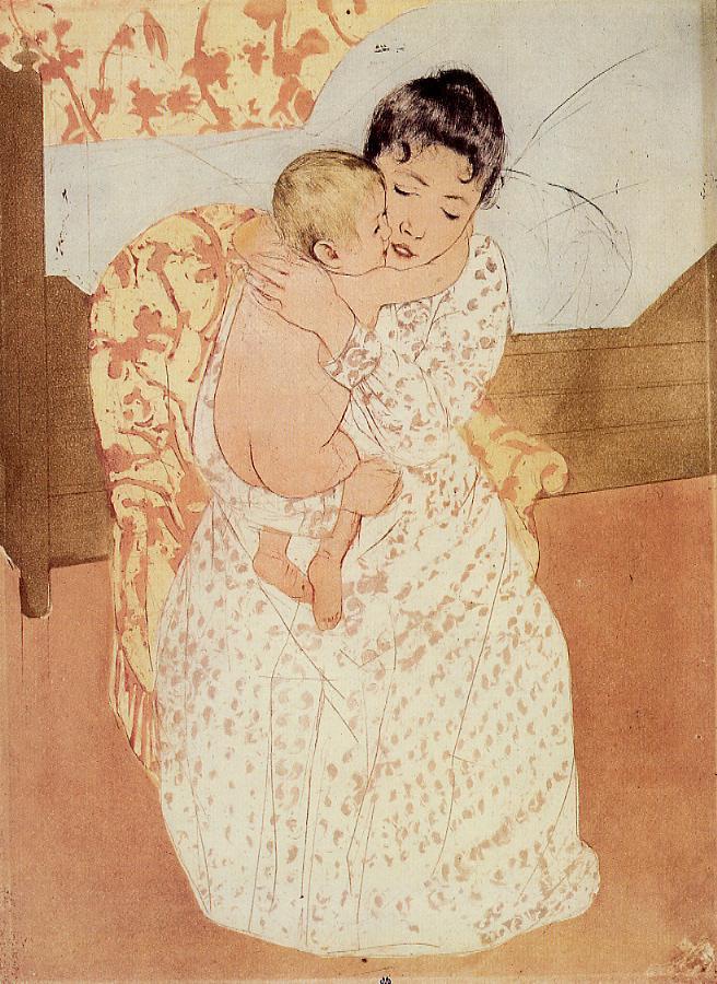 Nude Child (1890) - Mary Cassatt Tablo