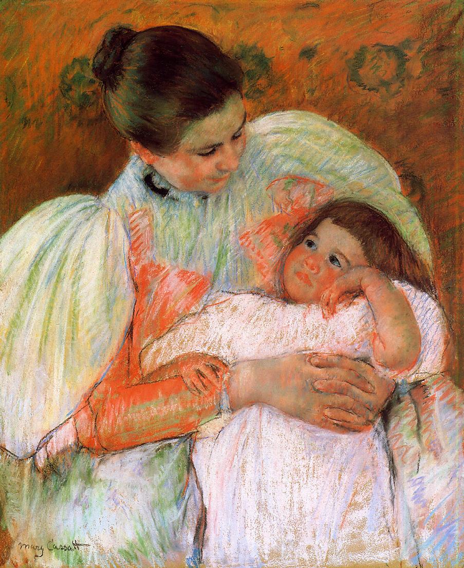 Nurse and Child (1896) - Mary Cassatt Tablo