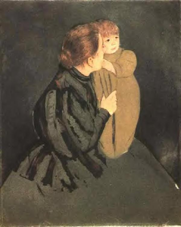 Peasant Mother and Child (1894) - Mary Cassatt Tablo