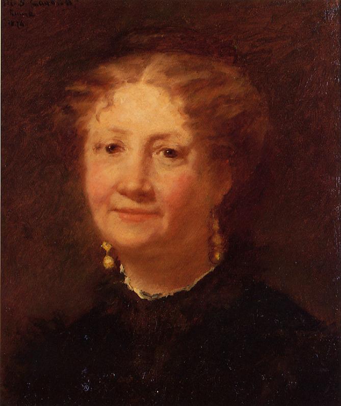 Portrait of Madame Cordier (1874) - Mary Cassatt Tablo
