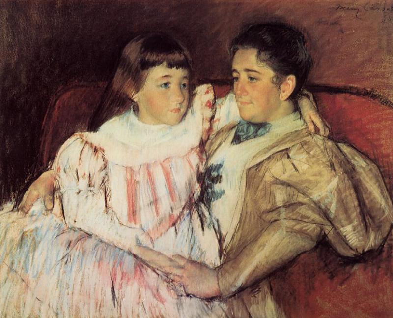 Portrait of Mrs Havemeyer and Her Daughter Electra (1895) - Mary Cassatt Tablo