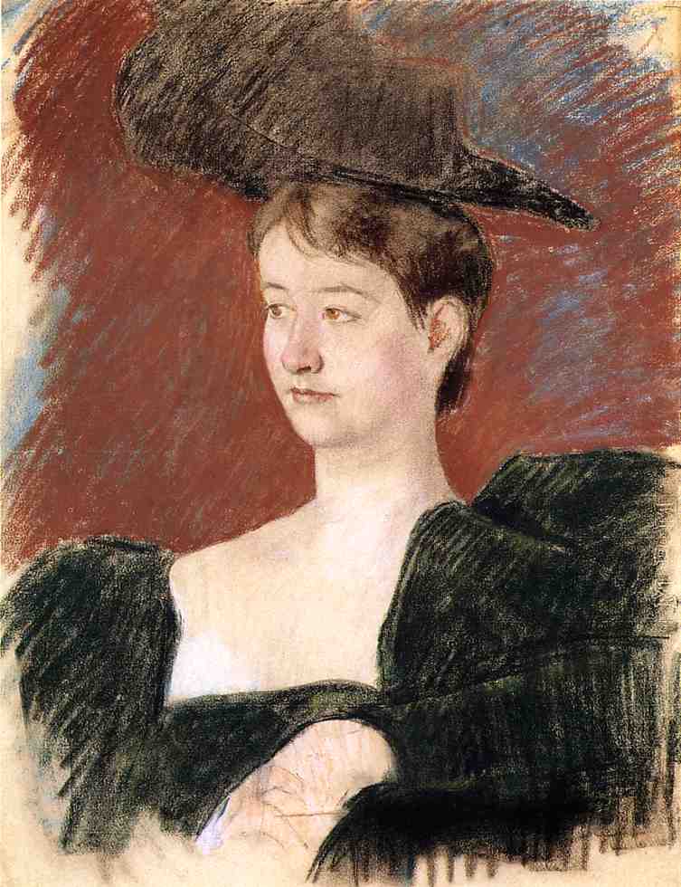 Portrait of a Young Woman in Green (1898) - Mary Cassatt Tablo