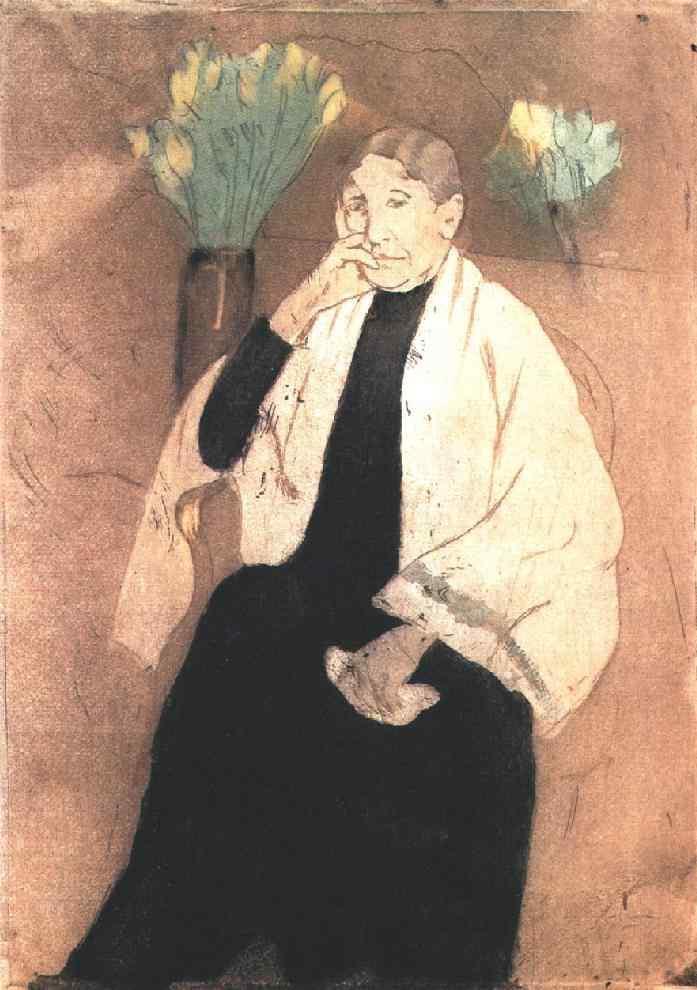 Portrait of the Artist s Mother (1889) - Mary Cassatt Tablo